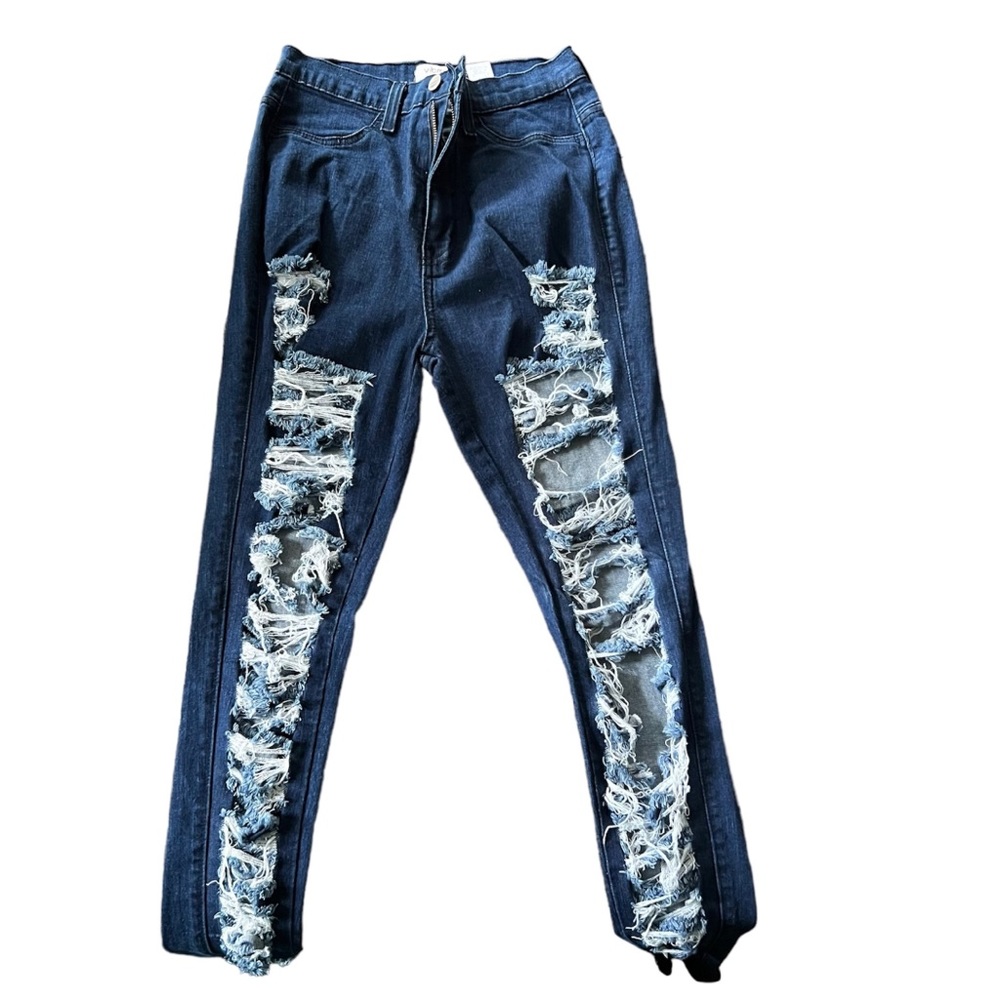 Vibrant M.I.U. Women’s distressed Skinny Jeans| Blue | Size 11 - Picture 2 of 4